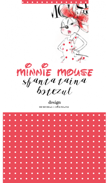 Lumanare de botez pentru fetite cu Minnie Mouse, 65x4 cm, Minnie in buline 5